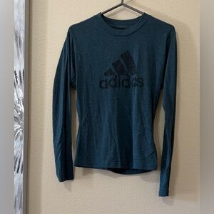 Adidas Teal Speckled Long Sleeve Top